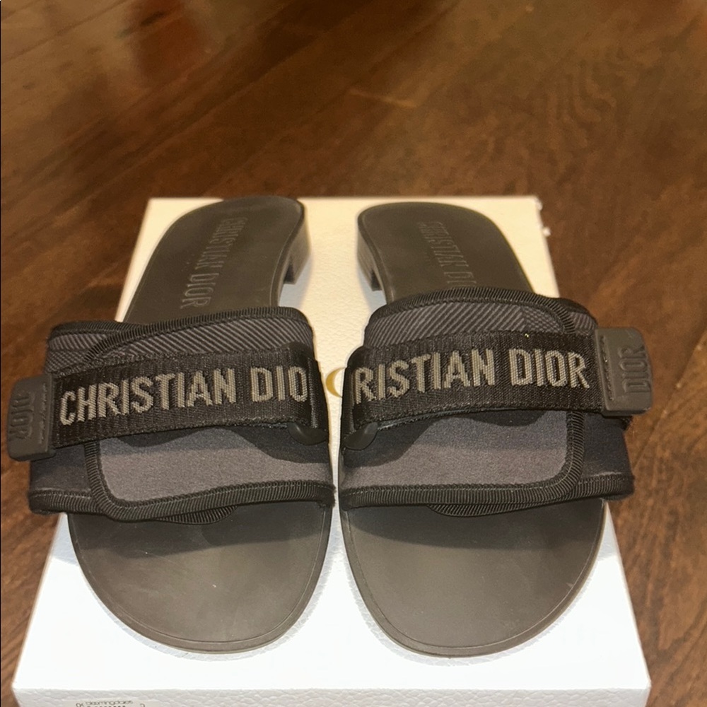 Dior Black Slide Sandals